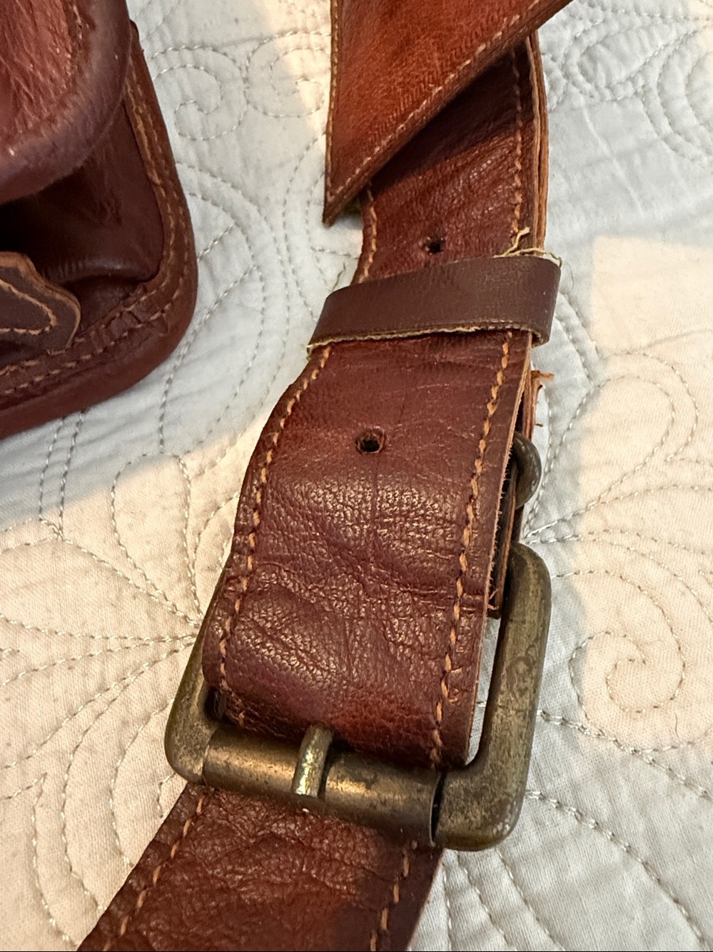 Vintage style Brown faux Leather Messenger Bag - Picture 11 of 11